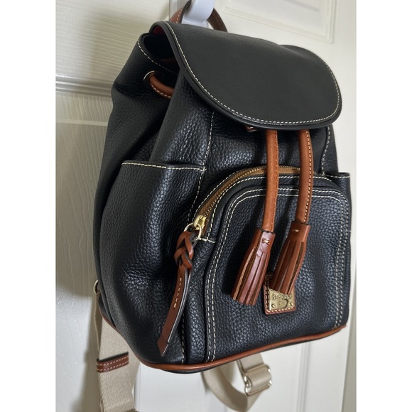 Dooney & Bourke Black/Brown/Red Pebble Grain Medium Murphy Backpack NWOT(W/ Bag) main image 16
